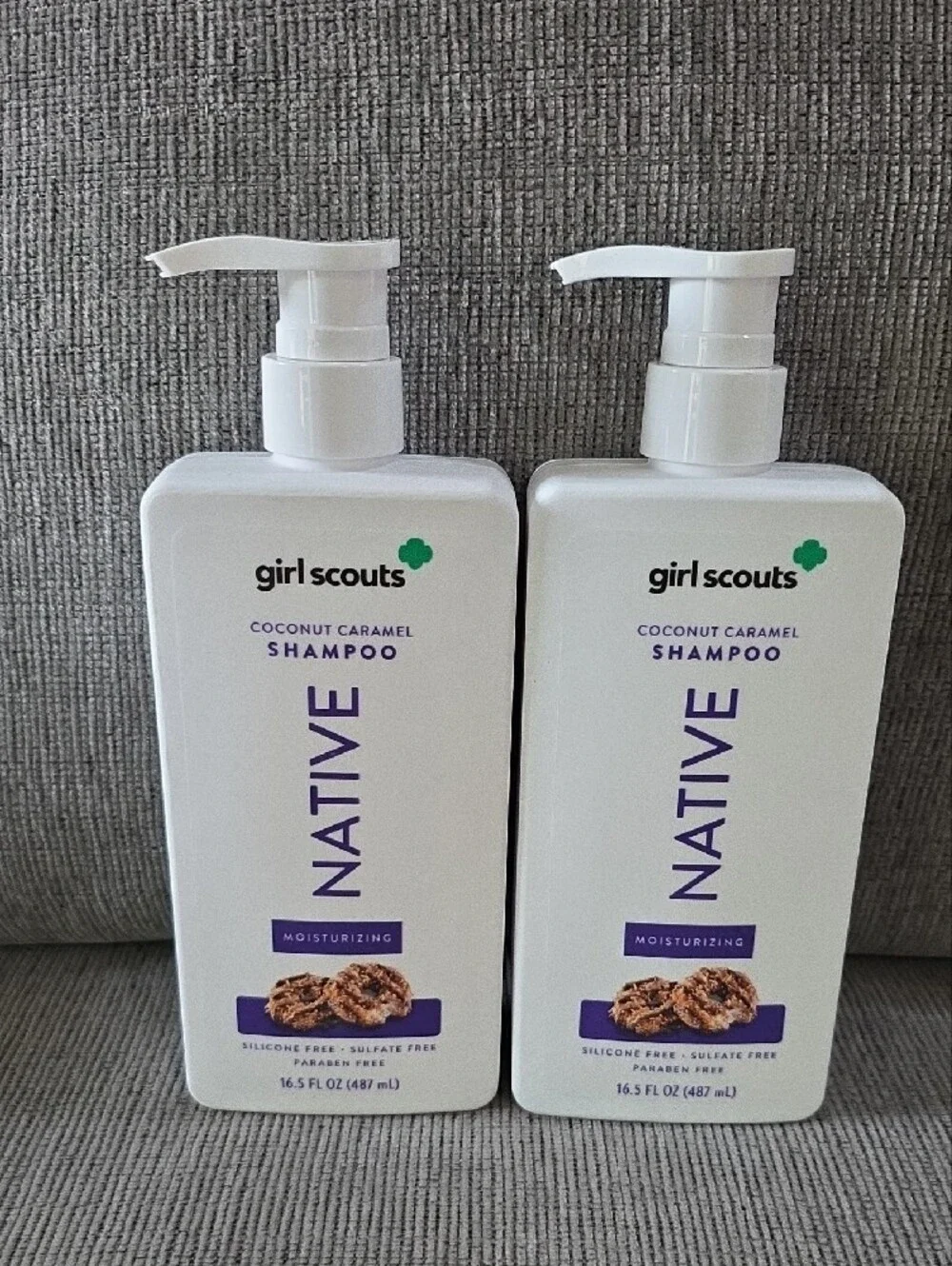 Native Girl Scouts Coconut Caramel Moisturizing Shampoo, New, 2 Bottles, 16.5oz.